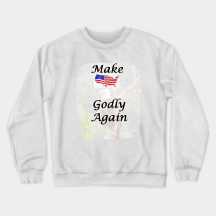 Make America Godly with light Eagle background Crewneck Sweatshirt